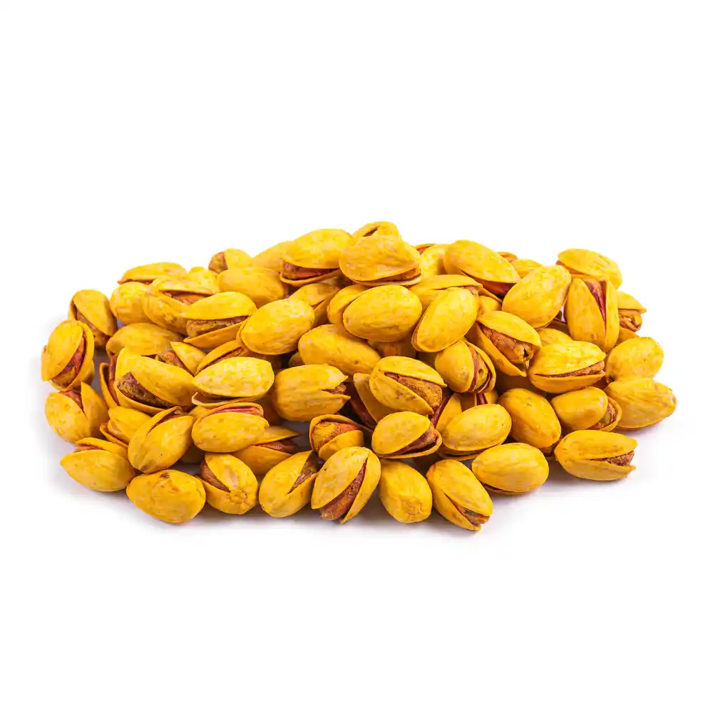 پسته احمدآقایی برشته دو آتشه زعفرانی